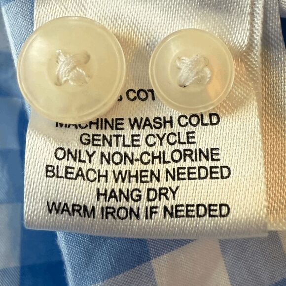 UNTUCKit Men's Camelo Gingham Classic Long Sleeve Button Up Shirt Blue Size XXXL - Picture 4 of 9